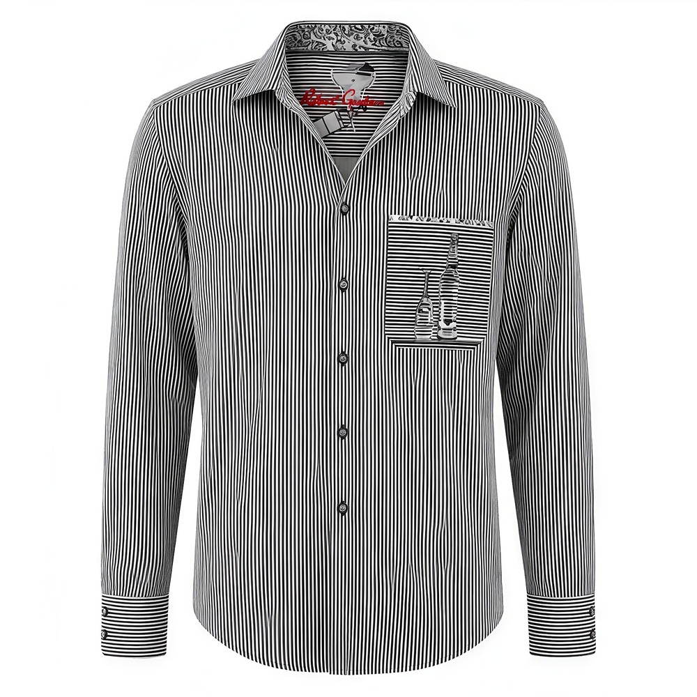 ROBERT GRAHAM Perspective Button Down Mens 2XL Black White Striped Classic Fit